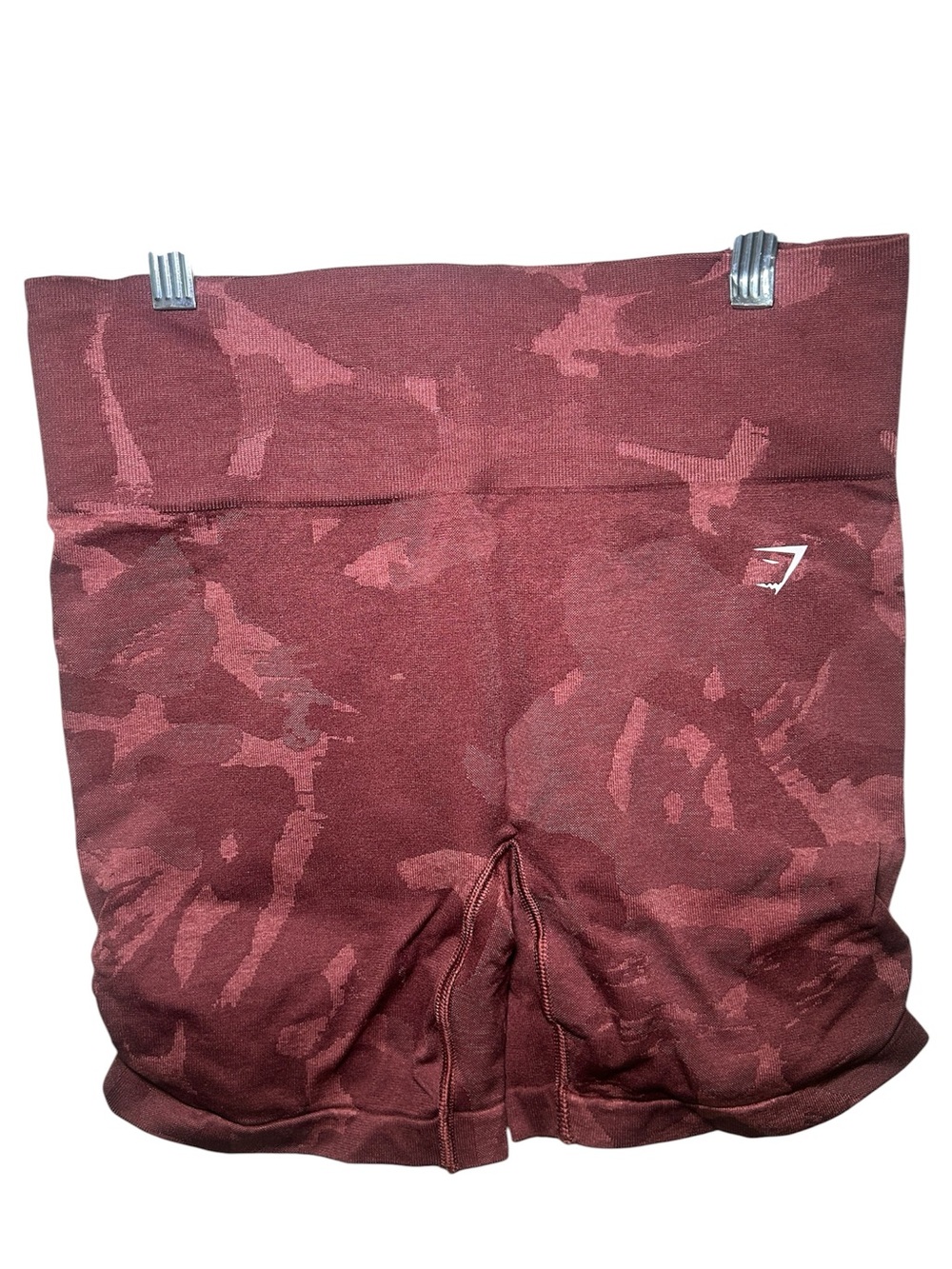 Gymshark High-Waist Seamless Shorts in Burgundy Camo Large Active Gym Workout